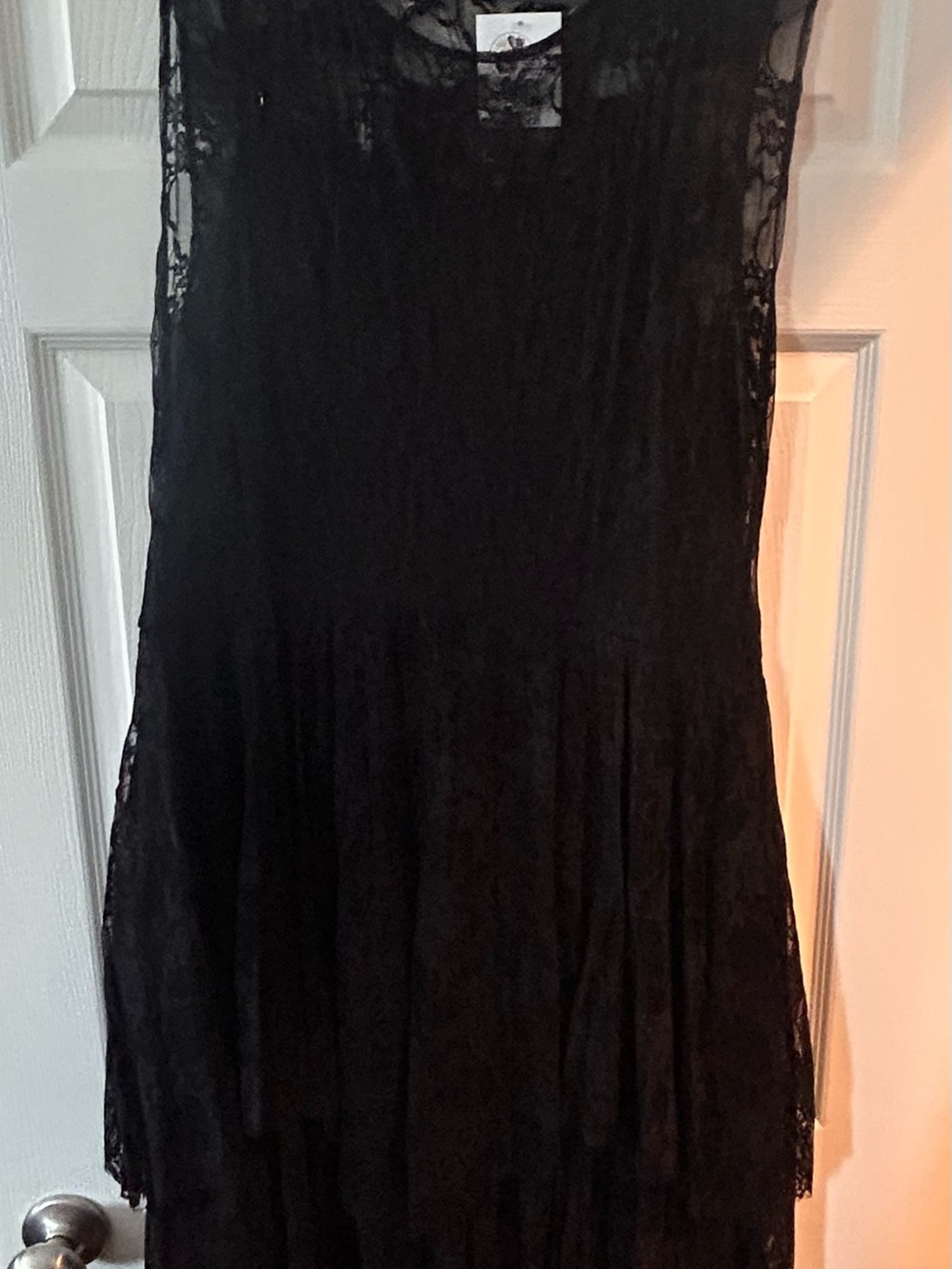 Sleeveless Black Lace Midi Dress